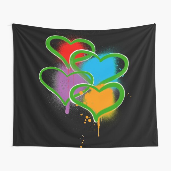 Spray Painted Hearts Tapestries for Sale Redbubble