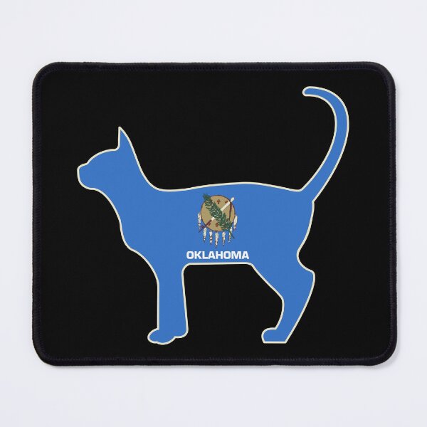 Item preview, State of Oklahoma Flag for Cat Lovers (Black) designed and sold by Gsallicat.