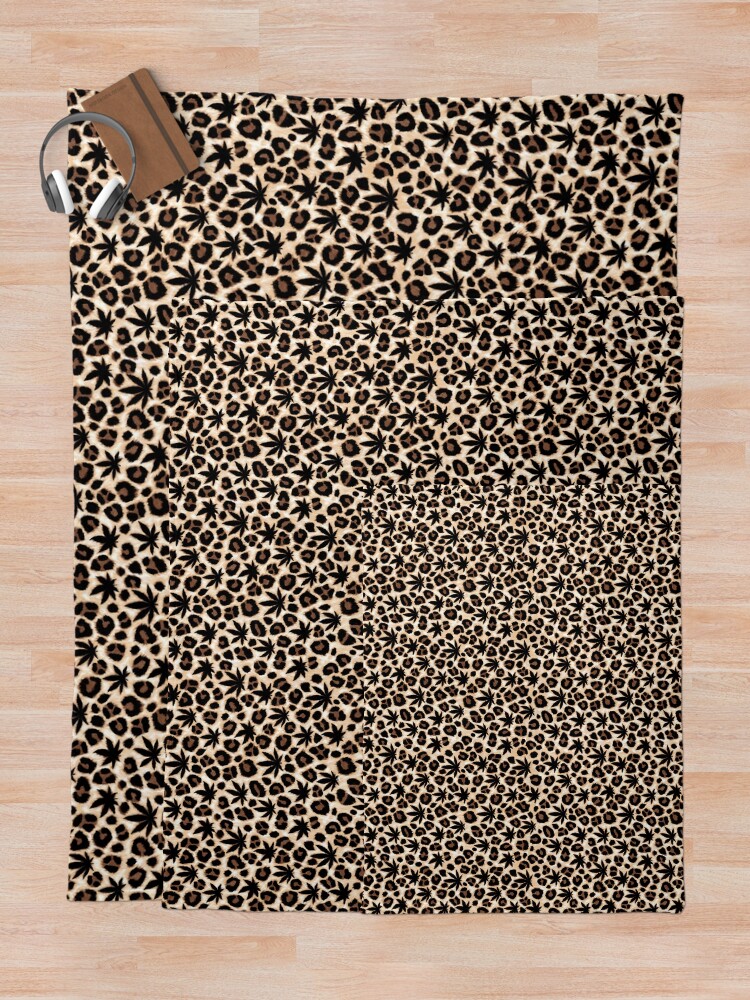 Thumbnail 5 of 6, Throw Blanket, Gold Leopard designed and sold by Skyvora.