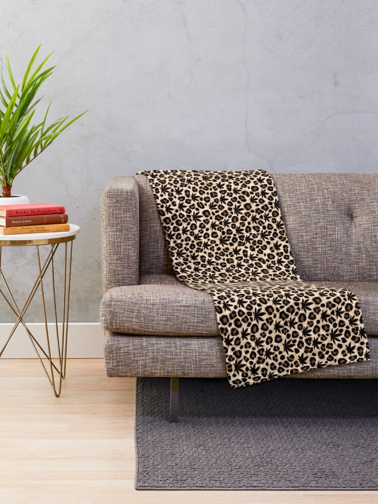 Thumbnail 2 of 6, Throw Blanket, Gold Leopard designed and sold by Skyvora.