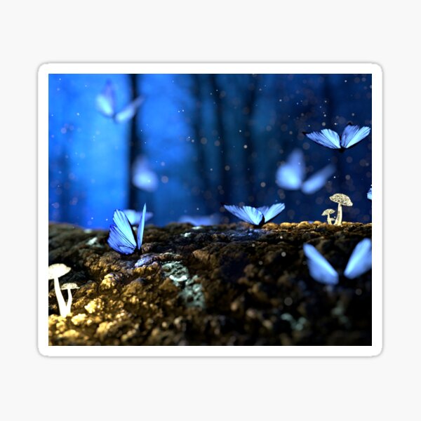 Item preview, forest with butterflies and fireflies designed and sold by MZSTORE.