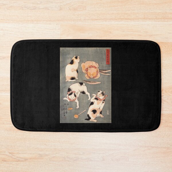 Artikelvorschau, Kuniyoshi Utagawa - Vier Katzen in verschiedenen Posen entworfen und verkauft von Persona-.