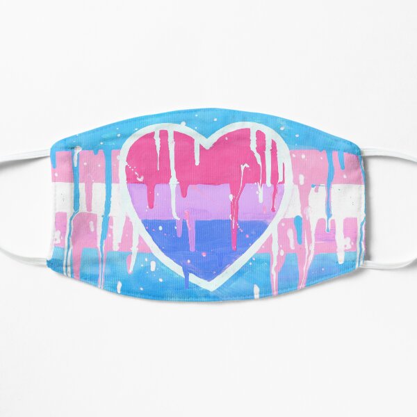 Trans & Bisexual: Painted Pride Flag Flat Mask
