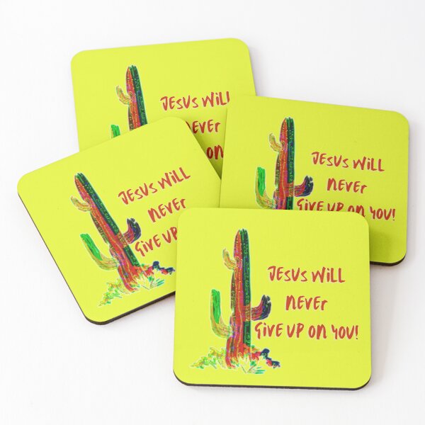 Item preview, Jesus Will Never Give Up On You- Colorful Cactus Design  designed and sold by mindmaster007.