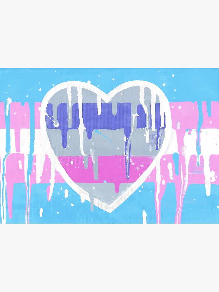 Trans Androgynous Painted Pride Flag Poster By Lewin Wild Redbubble Flat,750x,075,f Pad,750x1000,f8f8f8
