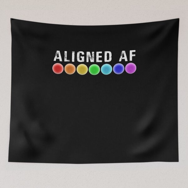 Item preview, Aligned AF Chakras Funny Yoga Quote Meditation Reiki Colors designed and sold by ChakraShine.