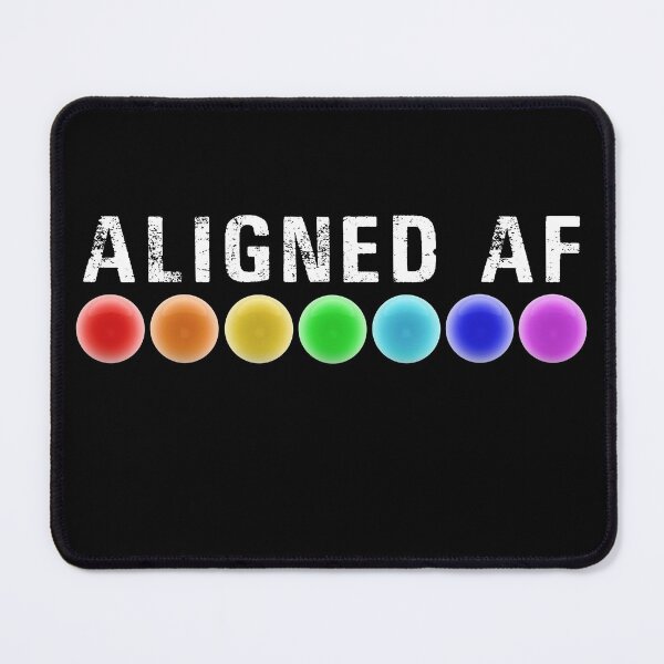 Item preview, Aligned AF Chakras Funny Yoga Quote Meditation Reiki Colors designed and sold by ChakraShine.