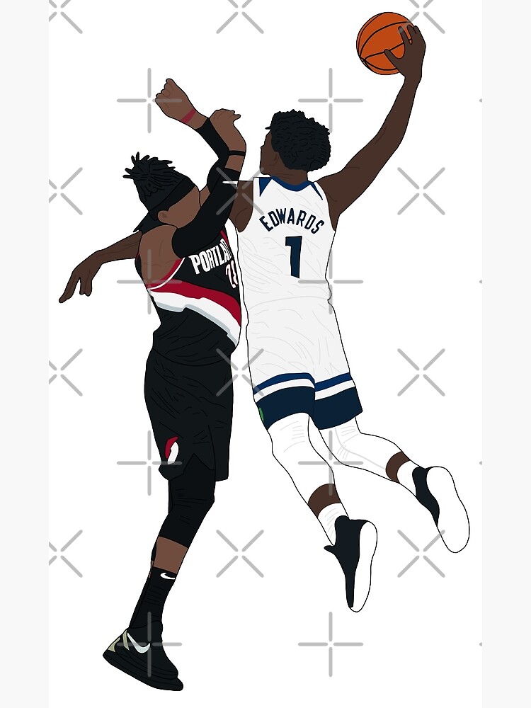 quot Anthony Edwards Poster Dunk quot Poster - Flat,750x,075,f Pad,750x1000,f8f8f8 