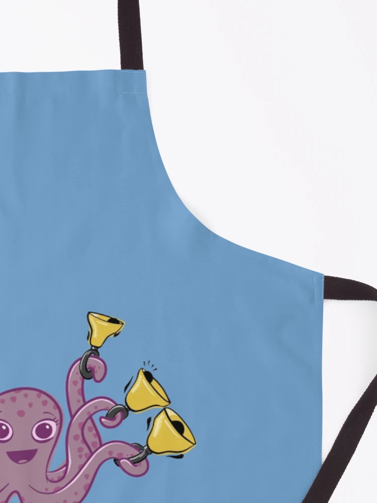 Thumbnail 3 of 6, Apron, Octopus Ringing Handbells Cartoon designed and sold by SubtleSplit.