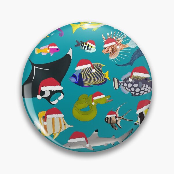 Item preview, Christmas Reef Fishes (Turquoise) designed and sold by WestCoastWoods.