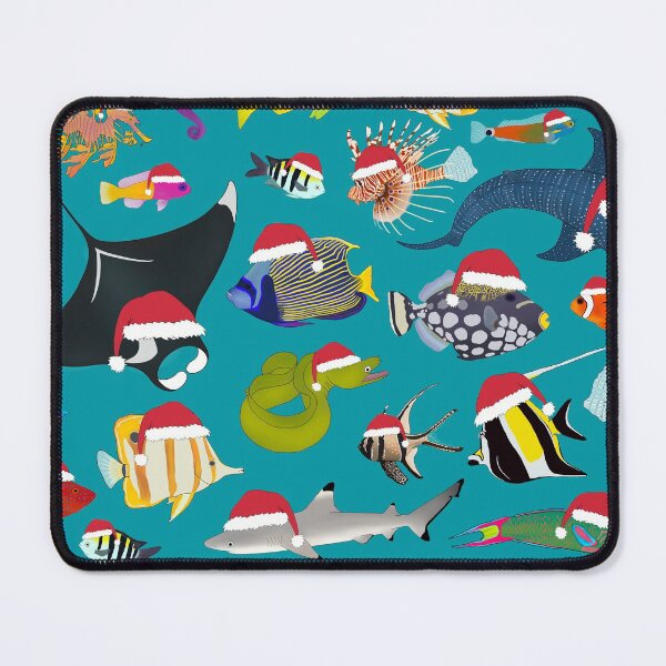 Item preview, Christmas Reef Fishes (Turquoise) designed and sold by WestCoastWoods.