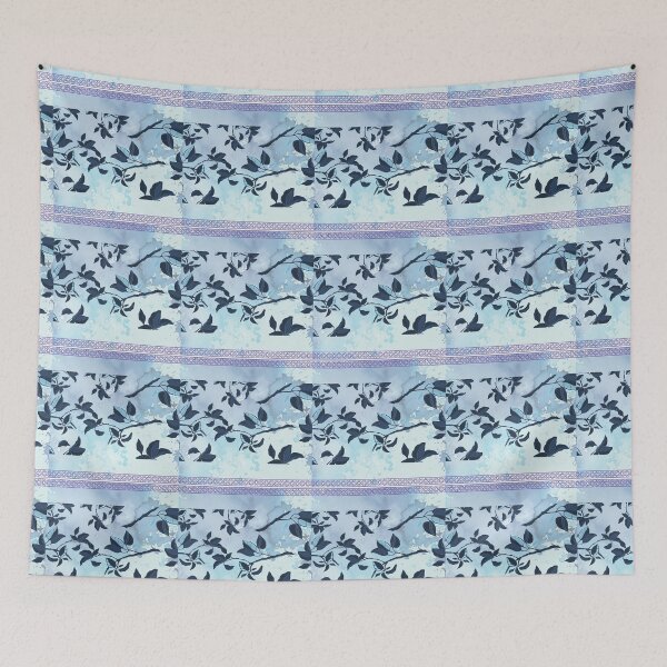 Item preview, leaf blue pattern designed and sold by HAIFAHARIS.