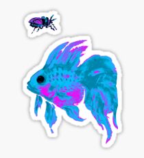 cool electric goldfish & bug Sticker