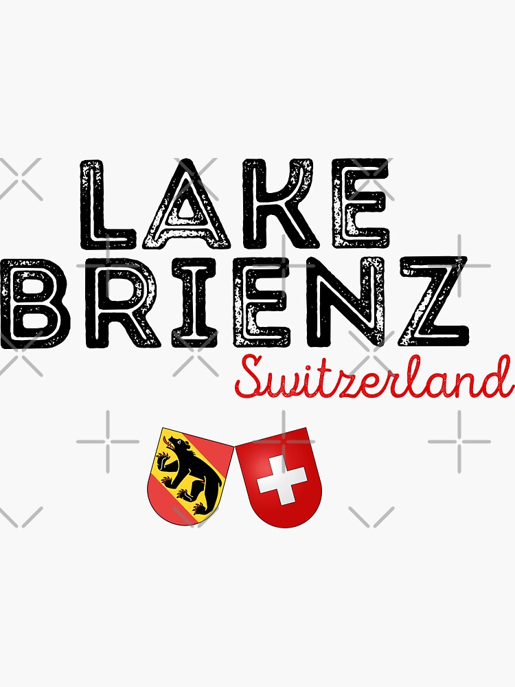 Lake Brienz Switzerland With Canton Bern And Swiss Coat Of Arms Sticker By Teesbylf Redbubble