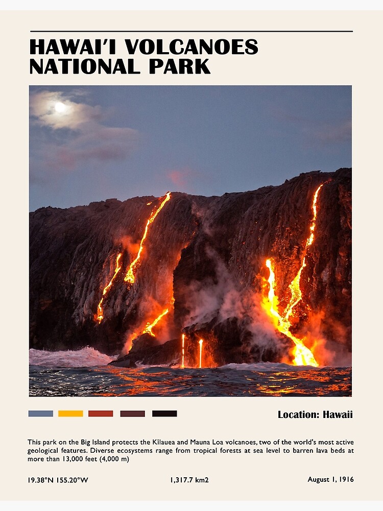 Disover Hawai’i Volcanoes national park Premium Matte Vertical Poster