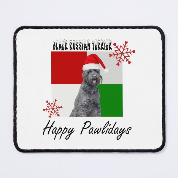 Item preview, Happy Pawlidays – Christmas Black Russian Terrier Dog Design w/ Santa Hat designed and sold by platinumblks.