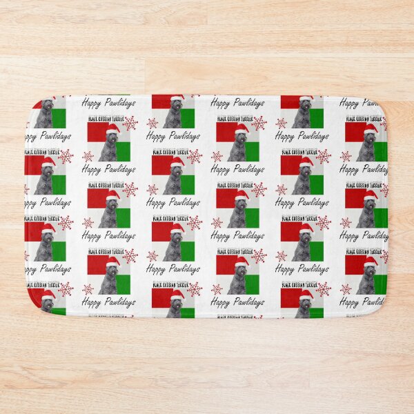 Item preview, Happy Pawlidays – Christmas Black Russian Terrier Dog Design w/ Santa Hat designed and sold by platinumblks.