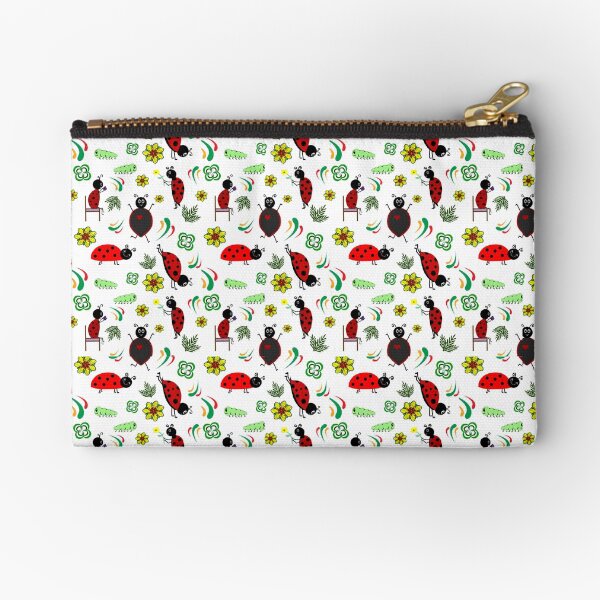 Cute ladybug pattern with different shapes Zipper Pouch