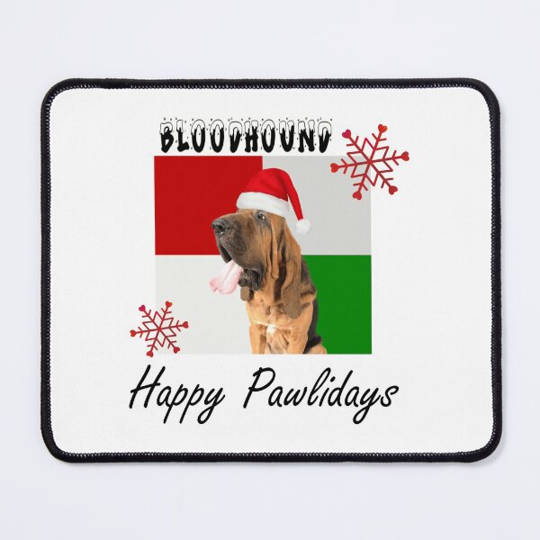 Item preview, Happy Pawlidays – Christmas Bloodhound Dog Design w/ Santa Hat designed and sold by platinumblks.