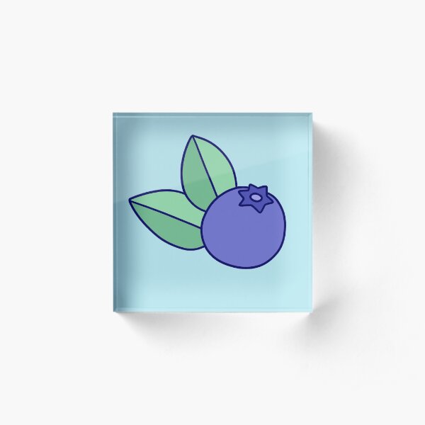 Blueberry with Two Leaves Acrylic Block