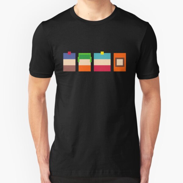 South Park Boys Pixel Art Slim Fit T-Shirt