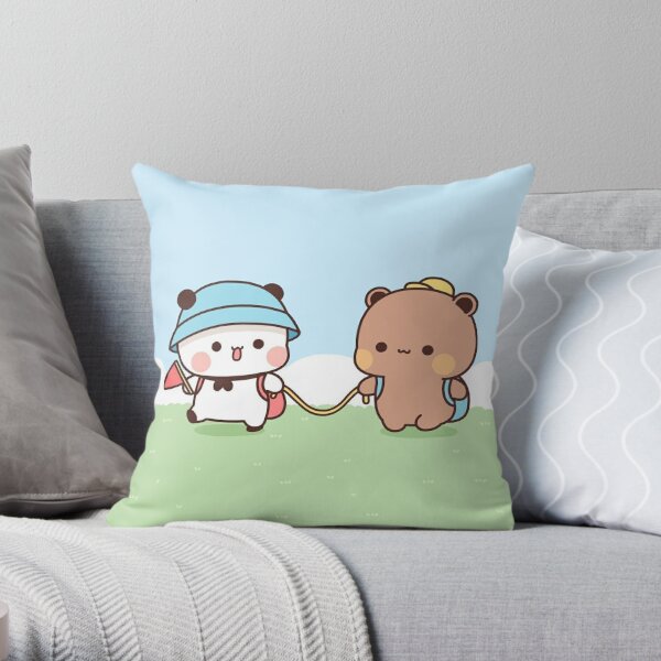 Panda And Brownie Bear Couple  Coussin