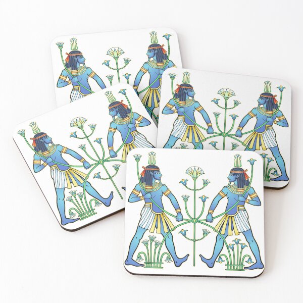 Item preview, Animation portrait  Egyptian God Hapi holding a reed flower. God of fertility, of water, of  Nile River. Full growth.  designed and sold by YanaZvereva.