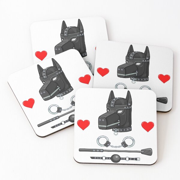 Item preview, Animation mask a dog for adults. Set of erotic toys: handcuffs, stack, ball gag. Template for erotic content. designed and sold by YanaZvereva.