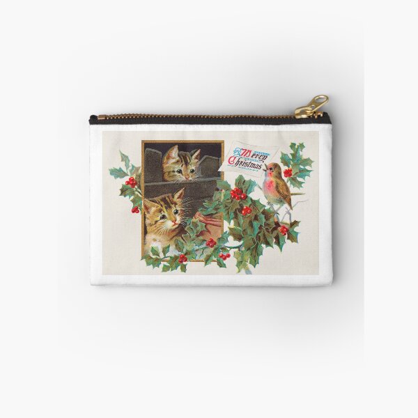 Artikelvorschau, Vintage Weihnachtsgrüße Postkarte Vogel und Katzen entworfen und verkauft von lilach-e.