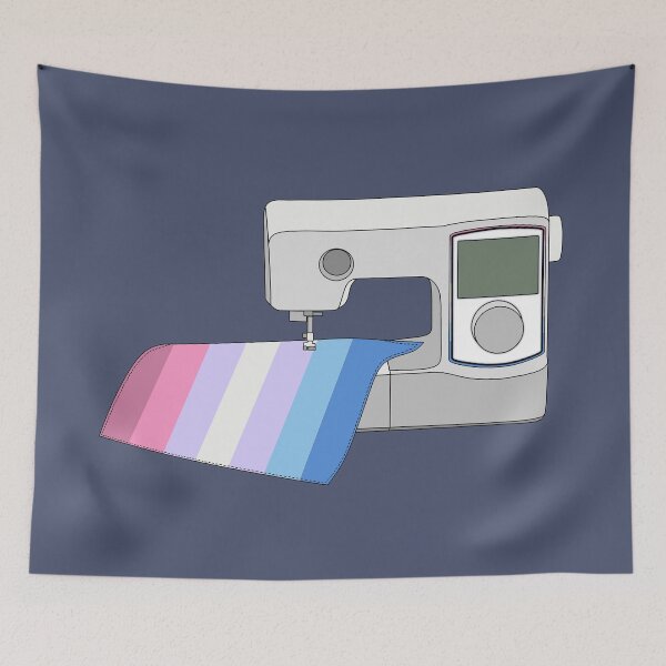 Item preview, Sewing Machine (Bigender Pride Flag) designed and sold by nklange240.