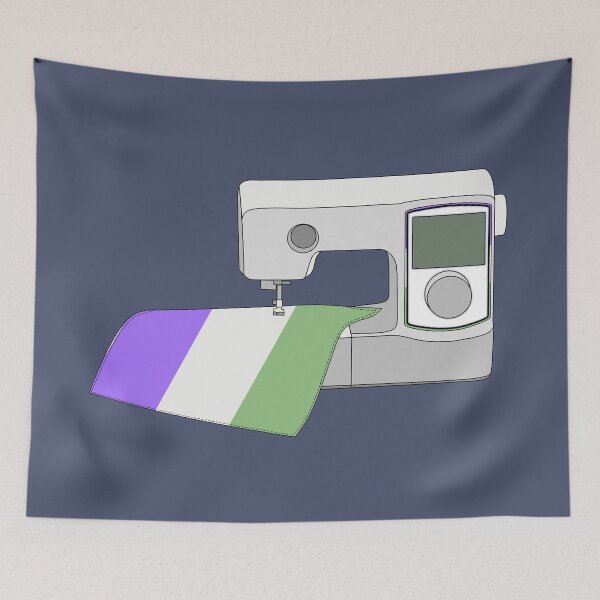 Item preview, Sewing Machine (Genderqueer Pride Flag) designed and sold by nklange240.