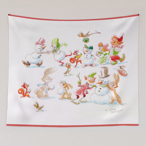 Item preview, Festive Holiday Woodland Creatures Cartoon Watercolor Illustration designed and sold by skullislandprod.