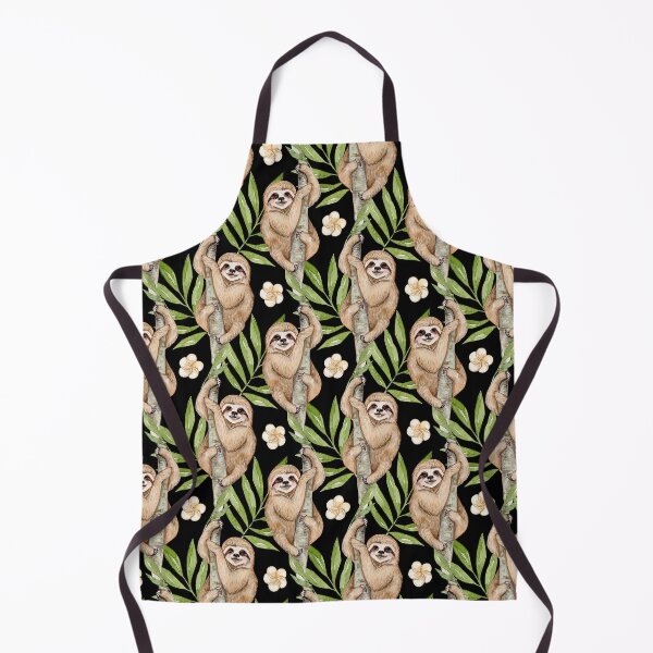 Item preview, Watercolor Sloths Flowers On Black designed and sold by HauckClothing.