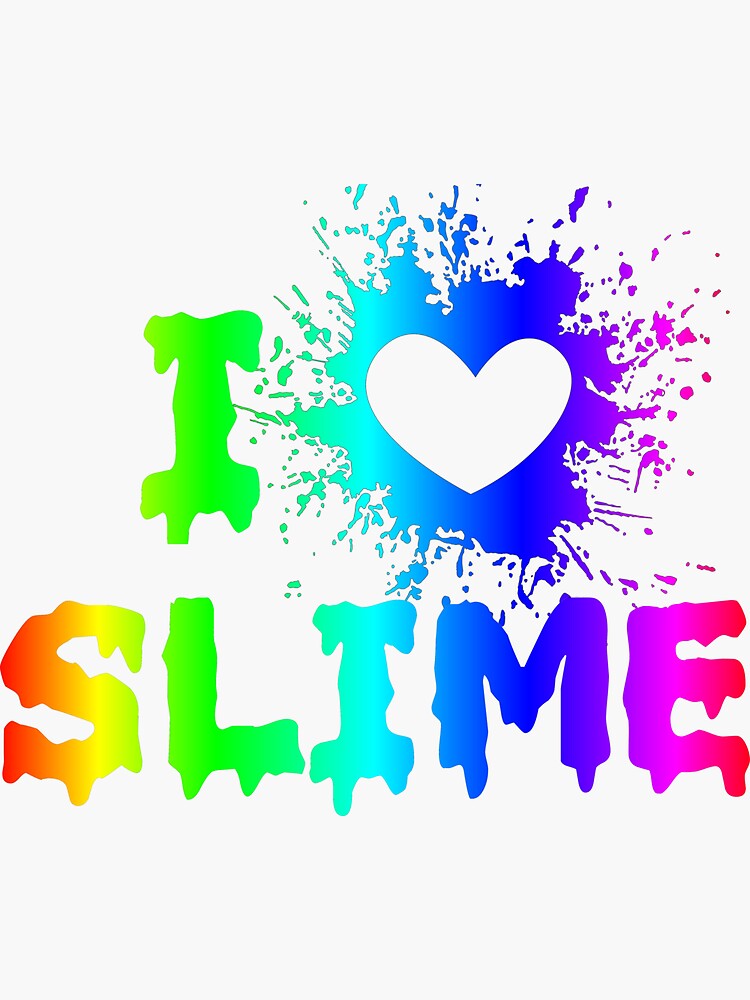 I Love Slime Funny Rainbow Bright Heart Craft Splat T Shirt I Love Slime Funny Rainbow Bright Heart Craft Splat T Shirt