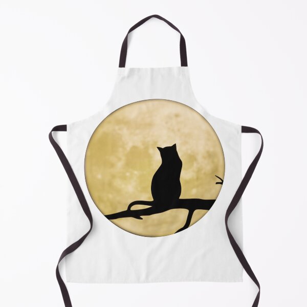 Item preview, Silhouette cat looking at harvest moon designed and sold by FinishYourSong.