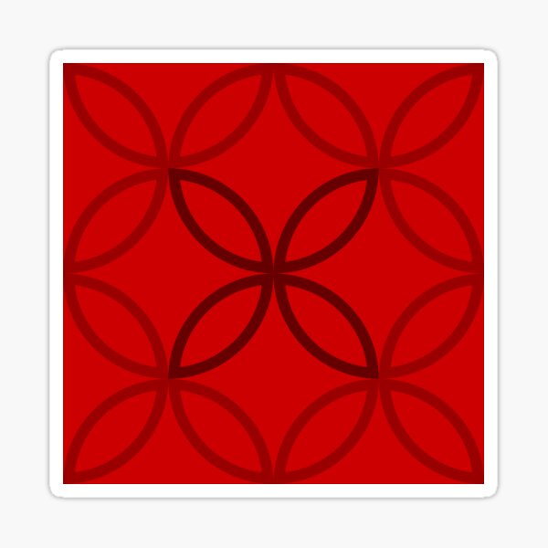 Geometric Pattern: Circle Nested Outline: Ruby Sticker
