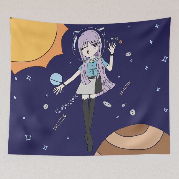 Item preview, Neko Space Cat Anime Girl designed and sold by STUDIO-72.
