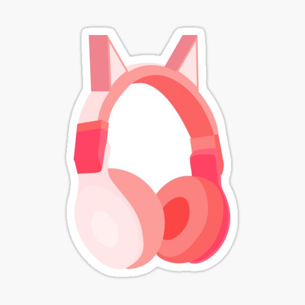 "Pink Cat Ears Headphones " Sticker for Sale by PCB1981 Redbubble