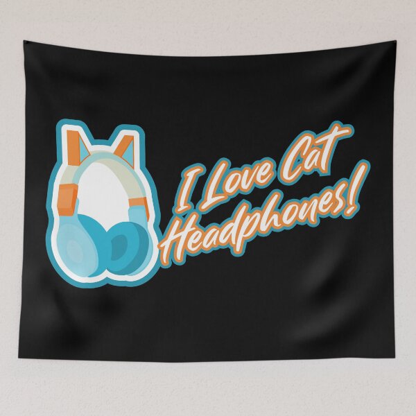 Item preview, I love cat ear headphones! - Blue and Orange designed and sold by BRU Design.