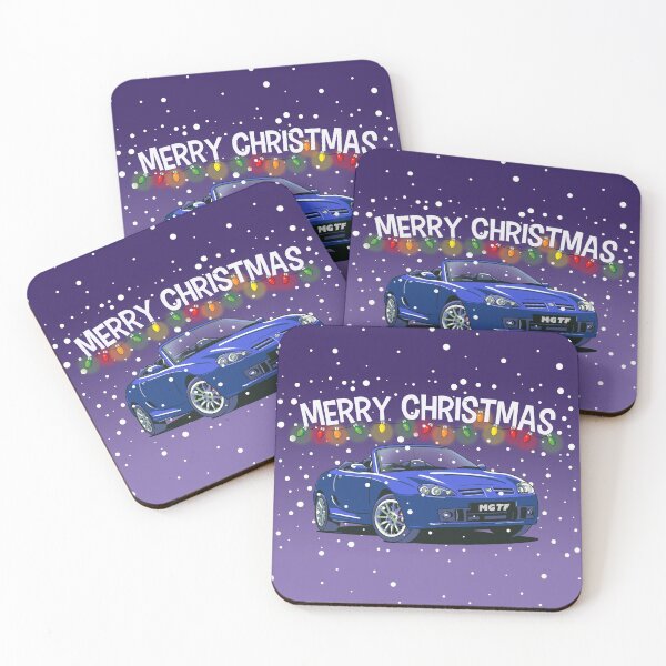 Aperçu de l'œuvre Carte de Noël de voiture bleue MG TF créée et vendue par Webazoot Industries - Car Art.