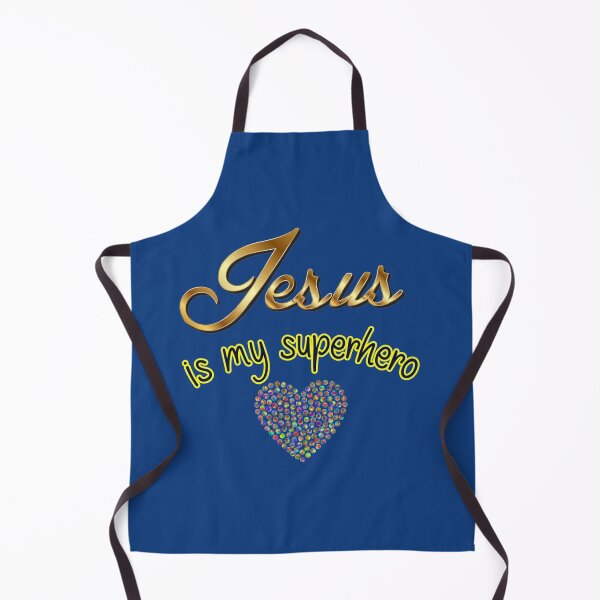 Artikelvorschau, Jesus ist mein Superheld in Gold und zartem Gelb-Schwarz-Print entworfen und verkauft von Barbarathyler.