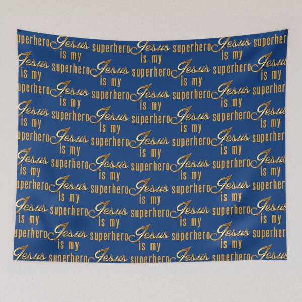 Item preview, Jesus is my superhero in gold and orange print tee-shirt   designed and sold by Barbarathyler.