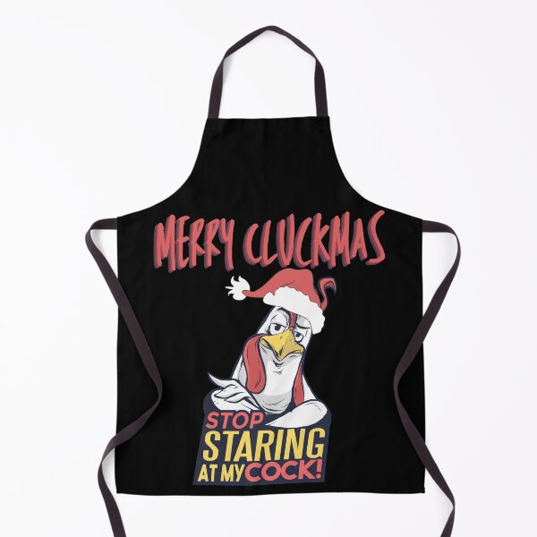 Item preview, Merry Cluckmas - stop staring at my cock! Funny | cheeky Christmas chicken design! designed and sold by HROC.