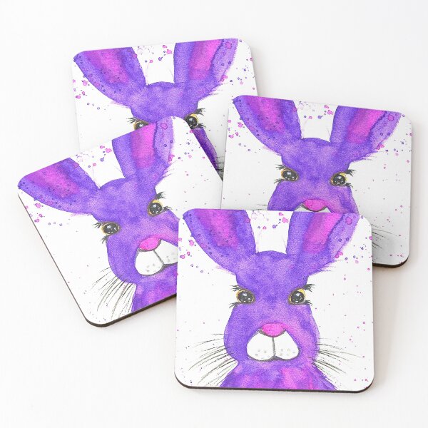 Item preview, Purple rabbit hare watercolor  designed and sold by Monika Howarth.