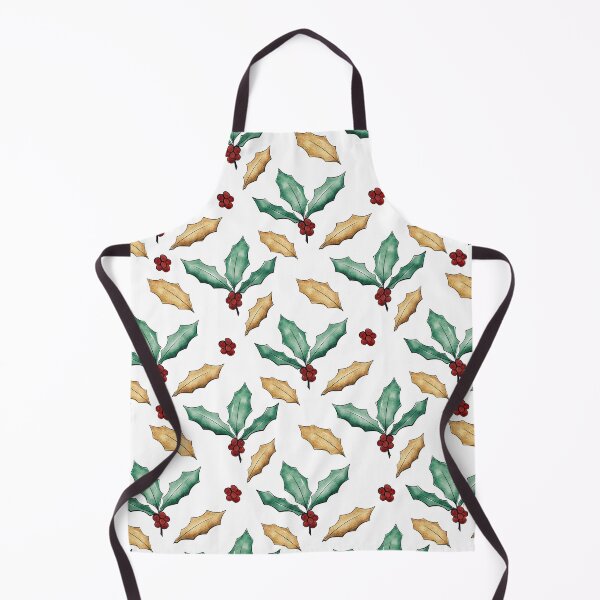 Item preview, Gold Green Holly Leaves Red Berries White Design designed and sold by NdesignTrend.