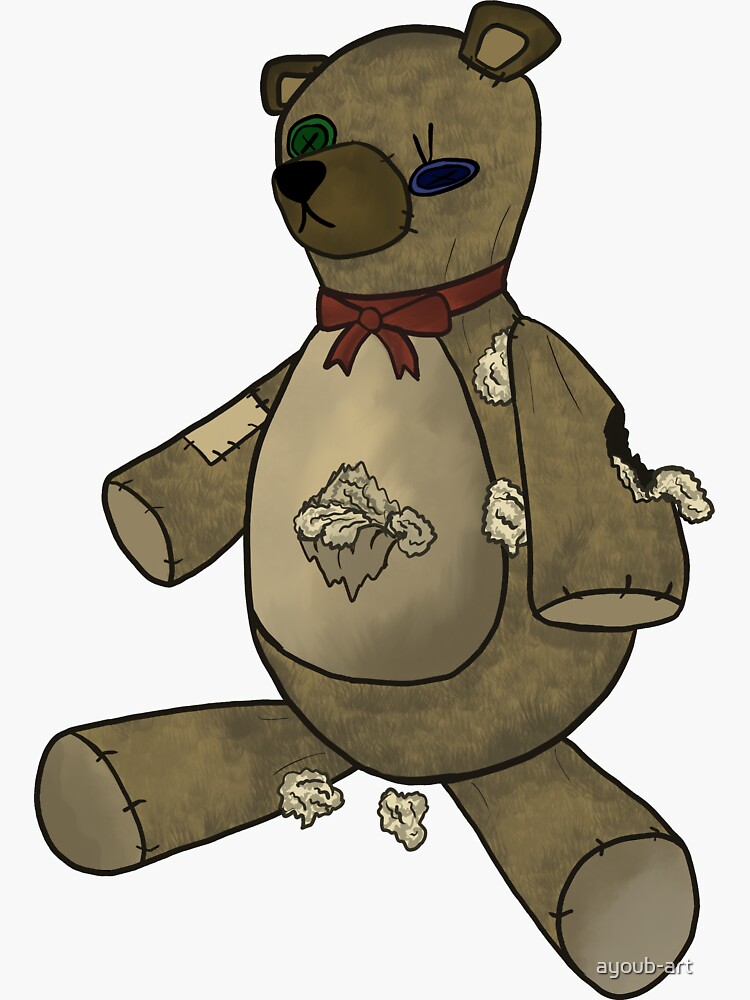 "old ragged teddy bear" Sticker for Sale by ayoub-art | Redbubble