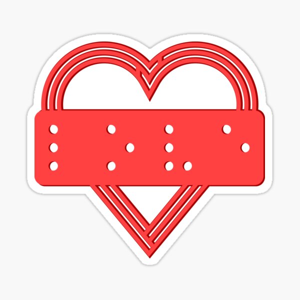 “Love in Braille - Heart Design for Blind / Visually Impaired” Sticker