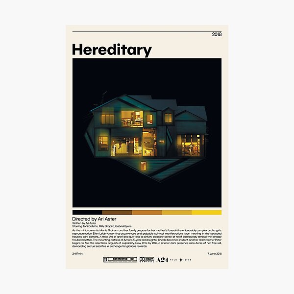 Hereditary | Ari Aster, Minimalist Movie Poster, Vintage Retro Art Print, Custom Poster, Wall Art Prin, Home Decor Photographic Print