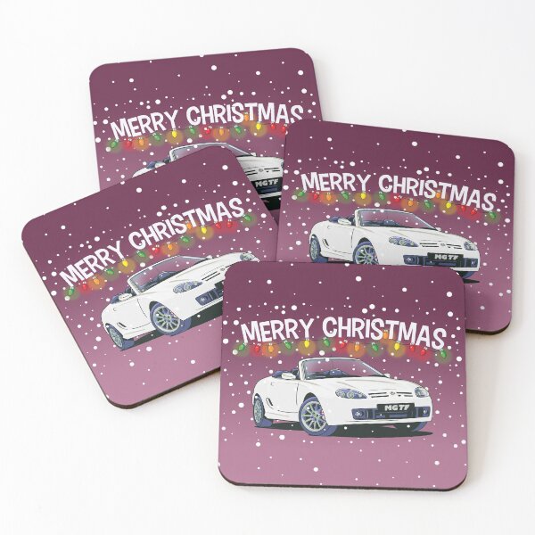 Aperçu de l'œuvre Carte de Noël blanche de voiture de MG TF créée et vendue par Webazoot Industries - Car Art.