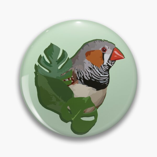 Item preview, Zebra Finch with Monstera Plant Leaves designed and sold by AvianWorld.